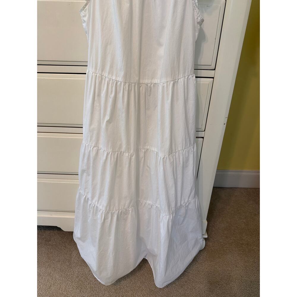 J. Crew White Sundress Women's Size Small Tiered Flowy Ruffles Coastal Summer - Picture 8 of 8